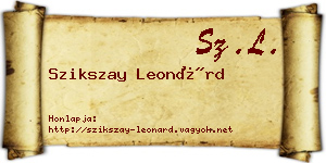 Szikszay Leonárd névjegykártya